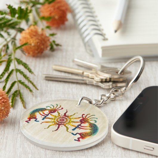 KOKOPELLI DUO SUN en uw ideeën Sleutelhanger (Voorkant Rechts)