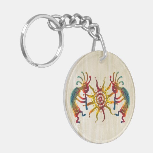 KOKOPELLI DUO SUN en uw ideeën Sleutelhanger (Voorkant Links)