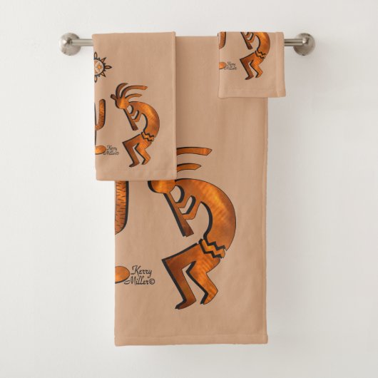 Kokopelli en cactus bad handdoek (Insitu)