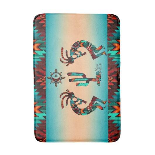 Kokopelli en cactus badmat (Voorkant Verticaal)