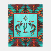 Kokopelli en cactus fleece deken (Voorkant)