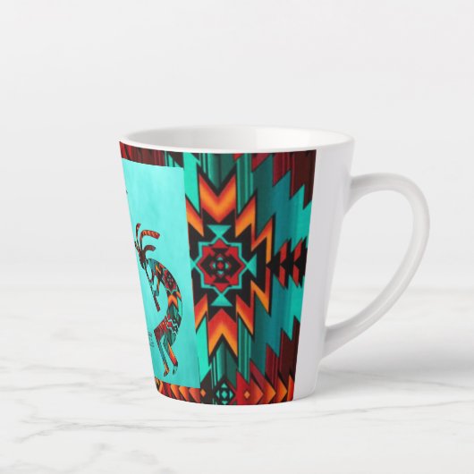 Kokopelli en cactus latte mok (Rechts)