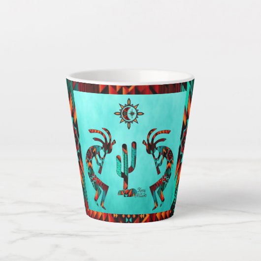 Kokopelli en cactus latte mok (Voorkant)