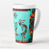Kokopelli en cactus latte mok (Rechterhoek)