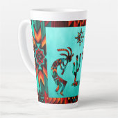 Kokopelli en cactus latte mok (Linkerhoek)