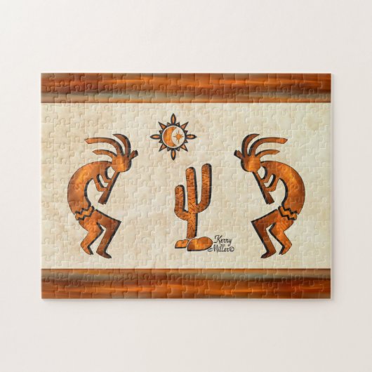 Kokopelli en cactus legpuzzel (Horizontaal)