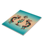 Kokopelli en cactus tegeltje (Zijkant)
