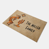 Kokopelli en cactus welkom deurmat (Schuin)