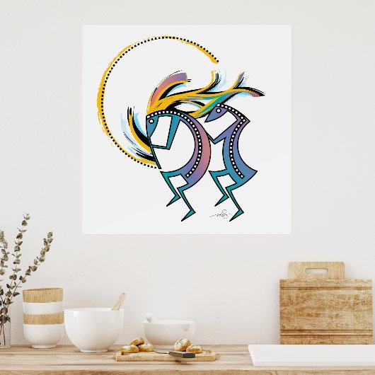 Kokopelli en Kokopelli Mana Poster (Keuken)