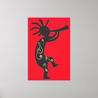 Kokopelli en Music Canvas Print
