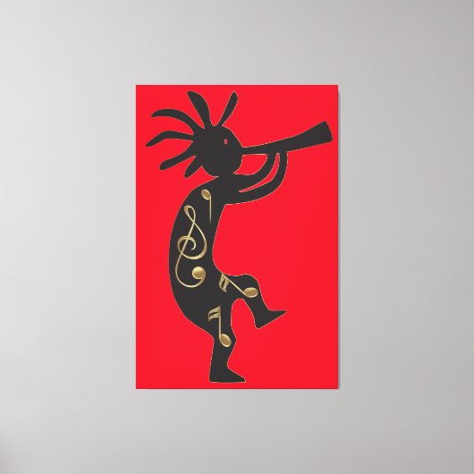 Kokopelli en Music Canvas Print (Voorkant)