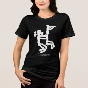 Kokopelli en vrouwelijke petroglief Tri-Blend shirt