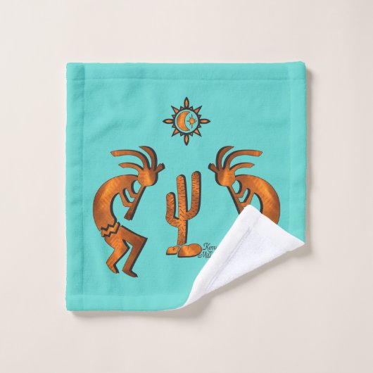 Kokopelli Et Cactus (Gant de toilette)