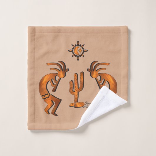 Kokopelli Et Cactus (Gant de toilette)