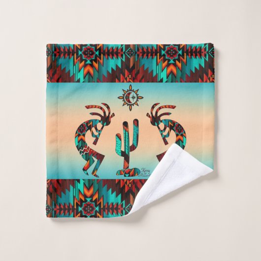Kokopelli Et Cactus (Gant de toilette)