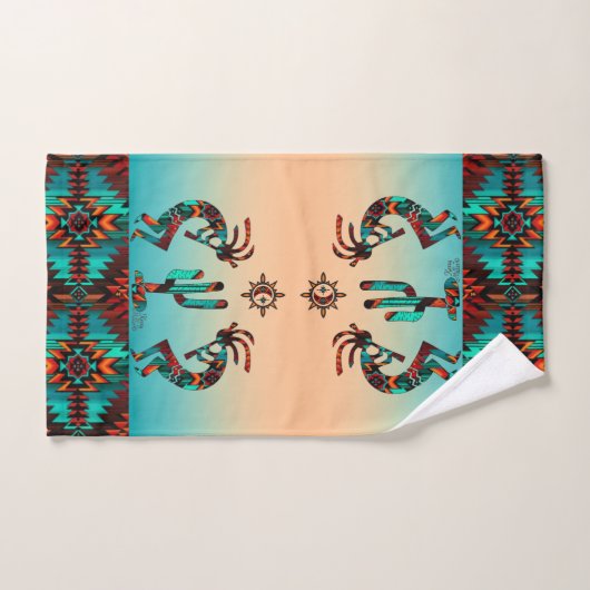 Kokopelli Et Cactus (Serviette à main)