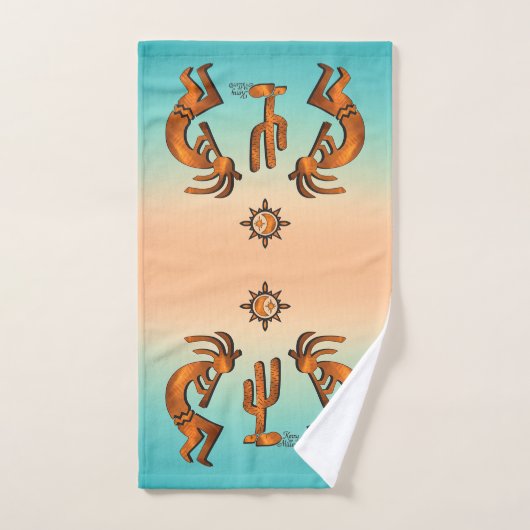Kokopelli Et Cactus (Serviette à main)