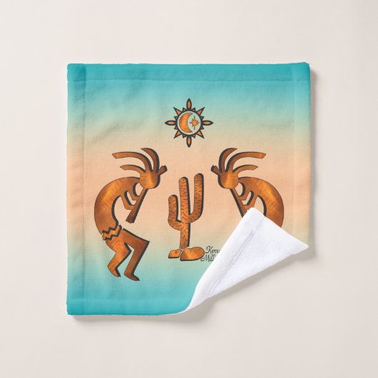 Kokopelli Et Cactus (Gant de toilette)