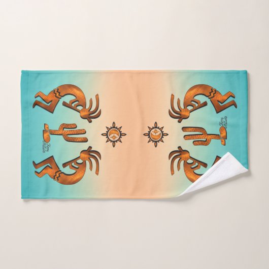 Kokopelli Et Cactus (Serviette à main)