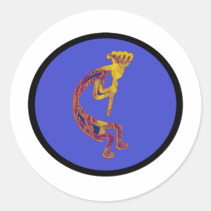 KOKOPELLI FLUTE PLAYER RONDE STICKER