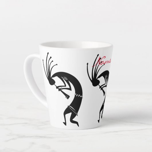 Kokopelli flute player Thunder_Cove Latte Mok (Linkerhoek)