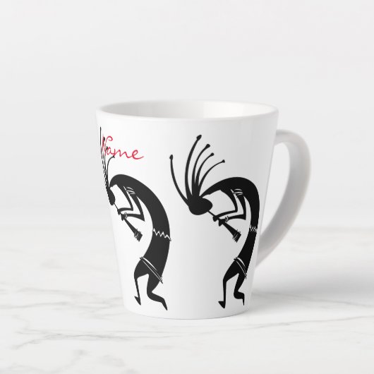 Kokopelli flute player Thunder_Cove Latte Mok (Rechterhoek)