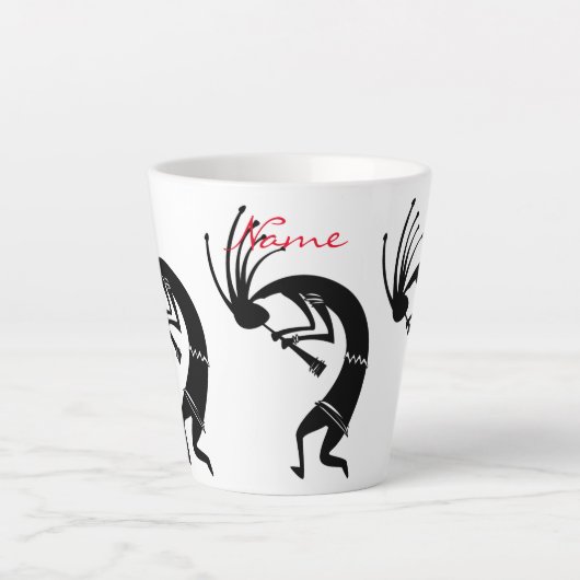 Kokopelli flute player Thunder_Cove Latte Mok (Voorkant)