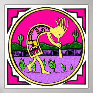 Kokopelli, Flute Player van de woestijn Poster