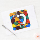 Kokopelli Glas in lood Sticker (Envelop)