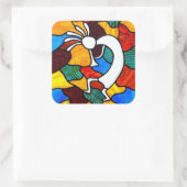 Kokopelli Glas in lood Sticker (Tas)
