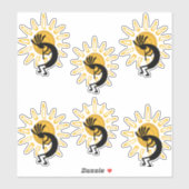 Kokopelli Gold Sun Group of 6 Vinyl Sticker (Feuille)