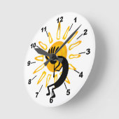 Kokopelli Gold Sun Ronde Klok (Hoek)