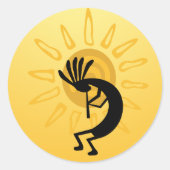 Kokopelli Gold Sun Sticker (Voorkant)