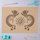 Kokopelli Golden Sun Broned Decoupage Tissuepapier (Craft)