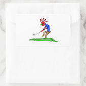 Kokopelli Golfer Rechthoekige Sticker (Tas)