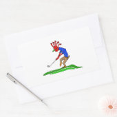 Kokopelli Golfer Rechthoekige Sticker (Envelop)