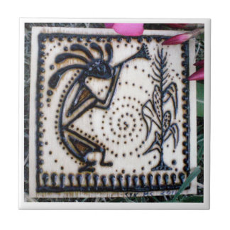 Kokopelli Henna Drawing Tile Tegeltje