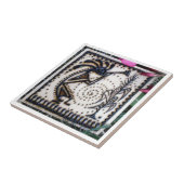 Kokopelli Henna Drawing Tile Tegeltje (Zijkant)