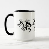 Kokopelli Horn en Flute Player Petroglyph Mok (Links)