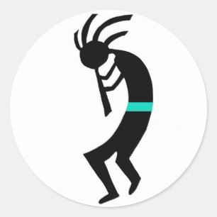 Kokopelli - Indiaanse fluitspeler Ronde Sticker