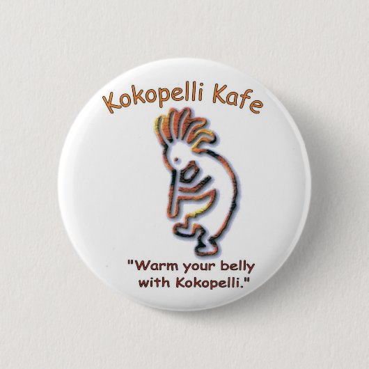 Kokopelli Kafe-toets Ronde Button 5,7 Cm (Voorkant)