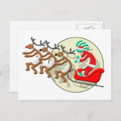 Kokopelli Kerstman Clause Feestdagenkaart (Voorkant / Achterkant)