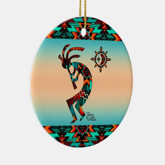 Kokopelli-kerstversiering Keramisch Ornament (Rechts)