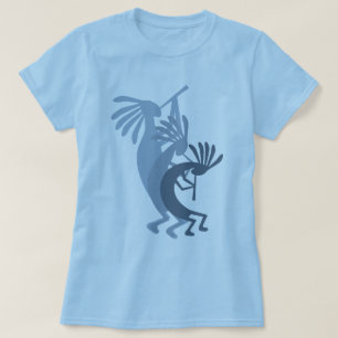 Kokopelli krijgt Muziek Blauwe Dames T-shirt