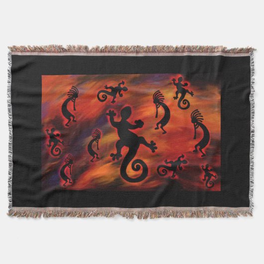 KOKOPELLI-KUNST DEKEN (Voorkant)