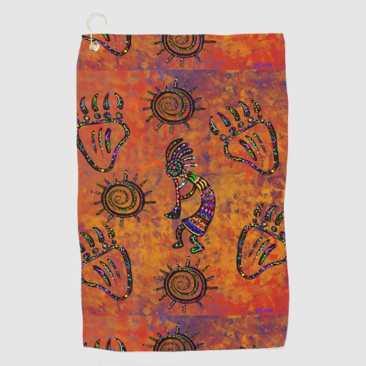 Kokopelli Kunst Golfhanddoek (Voorkant)