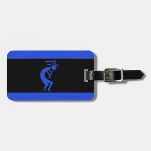 Kokopelli long Blue Bagagelabel (Voorkant horizontaal)