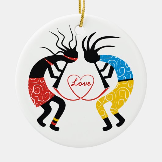 Kokopelli Love Keramisch Ornament (Voorkant)