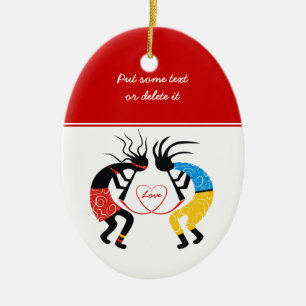 Kokopelli Love Keramisch Ornament
