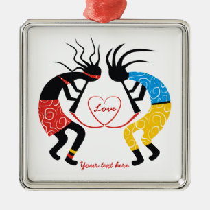 Kokopelli Love Metalen Ornament